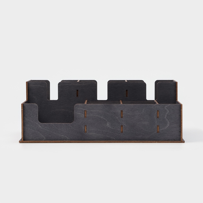 Подставка - органайзер деревянный барный Доляна, под стаканы, крышки, трубочки, салфетки, 40&times;25&times;15 см