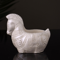 Кашпо "Лошадка с орнаментом" 8х9х6 см, перламутр