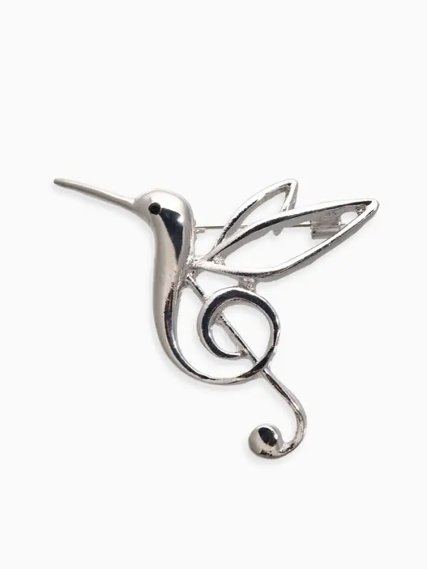 Брошь &laquo;Калибри. Скрипичный ключ&raquo;, цвет серебро