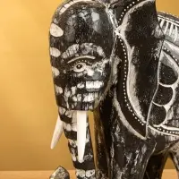 Сувенир "Слон" дерево 24х9х30 см, цв. чёрно-белый