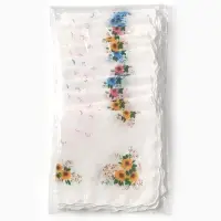 Платки носовые женские Экономь и Я "Полянка" 30*30 см, (набор 12 шт), рис. МИКС,100% пэ