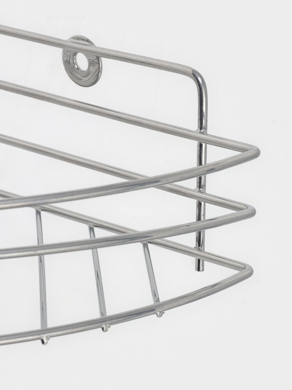 Полка угловая, 1 ярус, 19,5&times;10&times;21 см, цвет хром