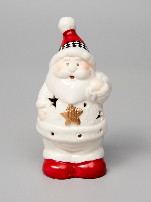 Светодиодная фигура "Дед мороз в свитере" 13.8х6х7, 1 LED, LR44x3(в компл.), Т/БЕЛЫЙ