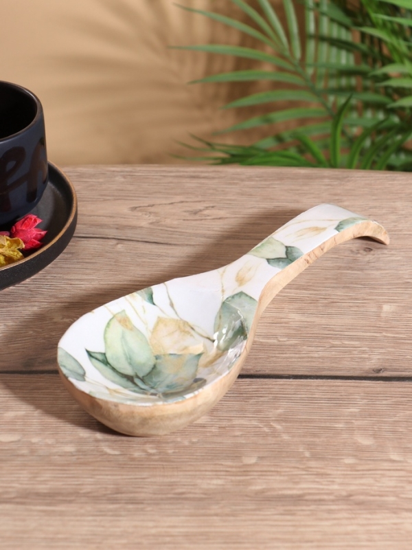 Подставка под ложку "Листья" дерево манго 25,5х9х3,8 см