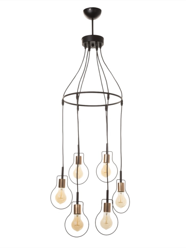 Люстра 2719/6 E27 40Вт черно-золотой 54х54х40 см BayerLux