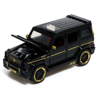 Машина металлическая, инерционная, 1:24, открываются двери, капот, багажник, цвет чёрный