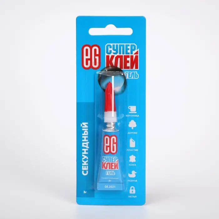 Супер-клей моментальный "Еврогарант", гель, 3 г