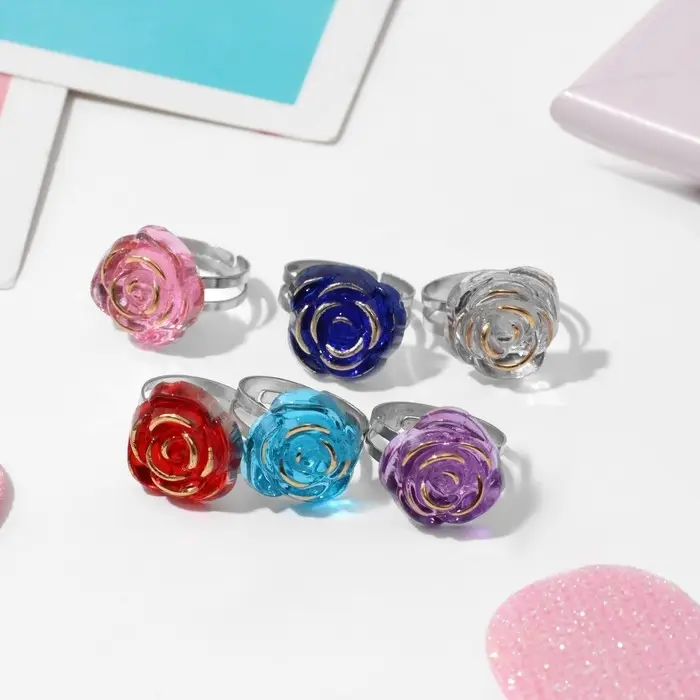 Кольцо детское Выбражулька &laquo;Розочка&raquo;, МИКС, безразмерное