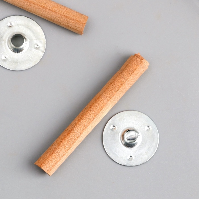 Фитиль для свечи дерево с металлическим держателем круглый набор 2 шт 0,6х5 см