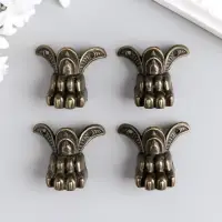 Уголок (ножка) для шкатулки "Лапа"  набор 4 шт 4,3х3,4 см
