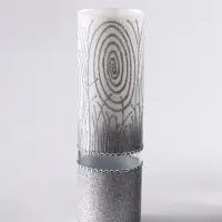 Ваза &laquo;Соблазн&raquo;, прямая, h=26 см, стекло, бело-серебристая