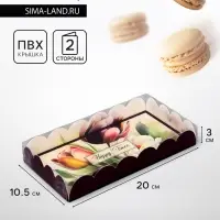 Коробка для печенья, &laquo;Тюльпаны&raquo;, 10.5&times;20&times;3 см