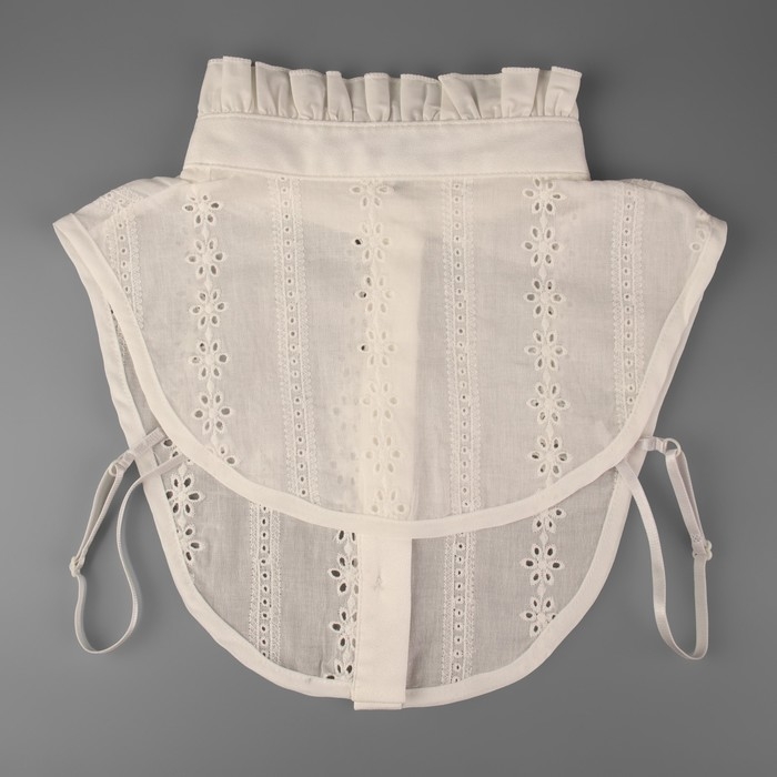 Воротник ложный стойка, ажурный, диаметр горловины = 46 см, 33 &times; 25,5 см, цвет айвори