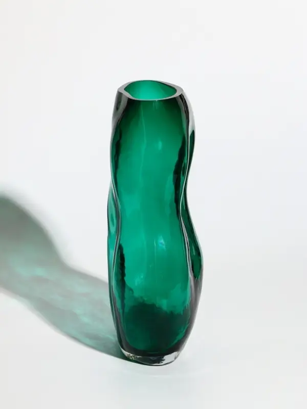 Ваза стекло настольная "Шерил" 27х16 см, зелёный