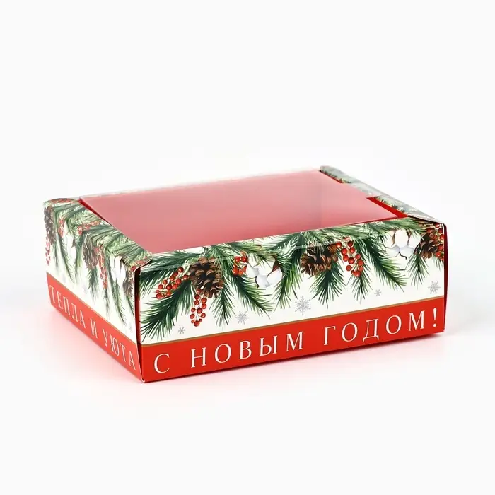 Коробка складная с пластиковой крышкой &laquo;Тепла и уюта&raquo;, 11.5 х 9 х 4 см