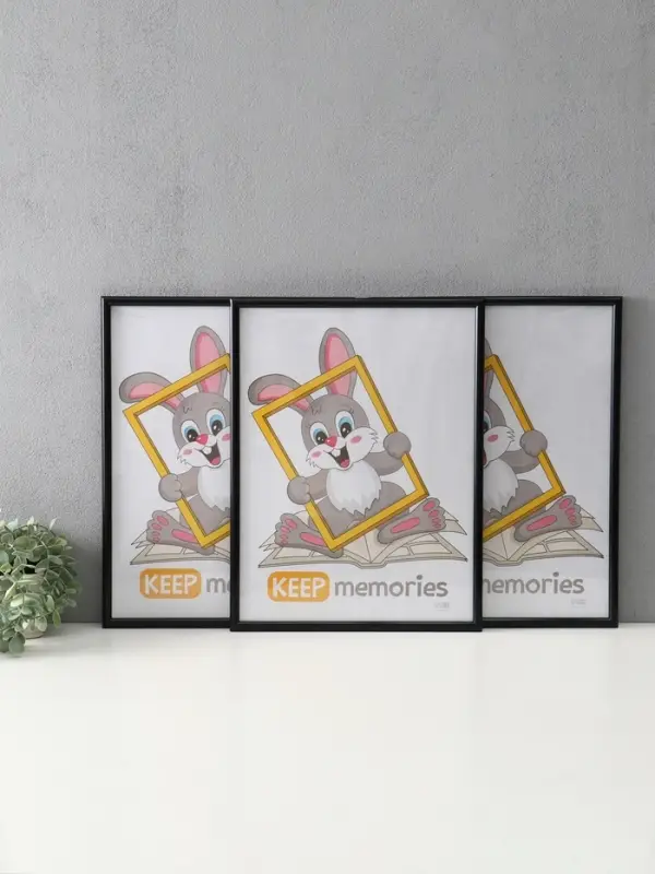 Фоторамка "Радуга" 30х40 см, набор 3 шт, (пластиковый экран), чёрный