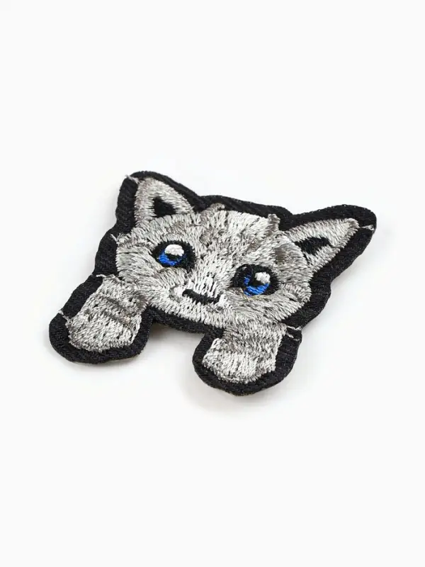 Термоаппликация &laquo;Котёнок с лапками&raquo;, 4&times;3.3 см, серая