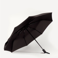 Зонт автоматический &laquo;Black&raquo;, 3 сложения, 8 спиц, R = 48 см, цвет чёрный