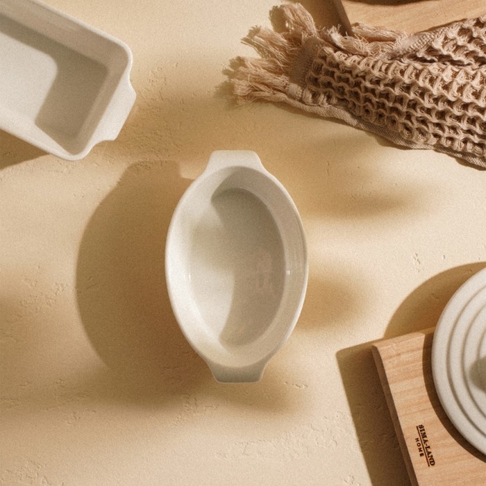 Форма для выпечки из жаропрочной керамики SL Home &laquo;Санторини&raquo;, 300 мл, 16&times;9,7&times;4,5 см, цвет белый