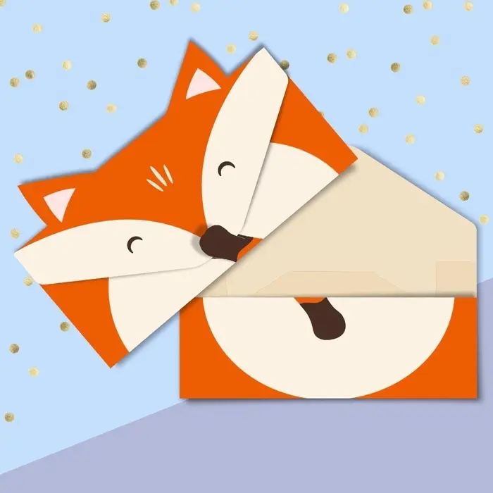 Конверт для денег фигурный &laquo;Лисёнок&raquo;, 17.5 х 8 см