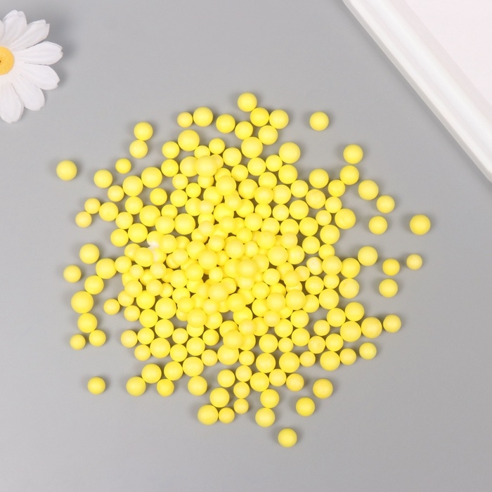 Декор для творчества пенопласт "Ассорти шариков" жёлтый набор 10 гр
