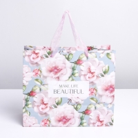 Пакет подарочный крафтовый с пластиковым окном, упаковка, &laquo;Beautiful&raquo;, 24 х 20 х 11 см