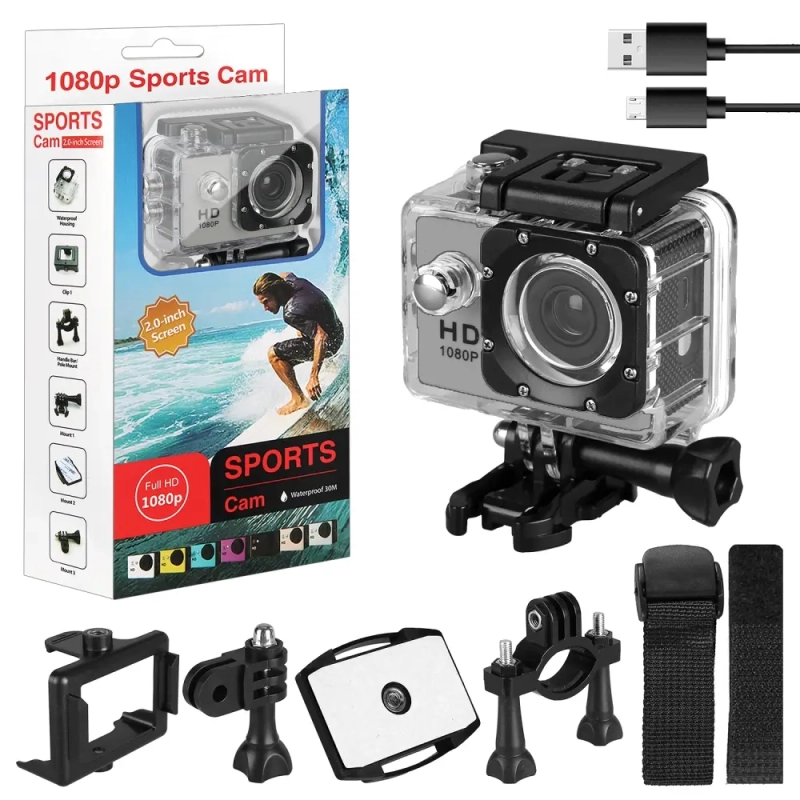 Экшен камера D600  серая