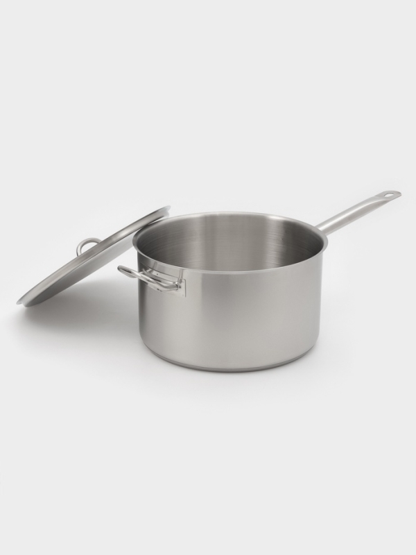 Ковш 9,8 л, d=28, h=16 см, с крышкой, толщина стенки 0,8 мм, индукция, две ручки