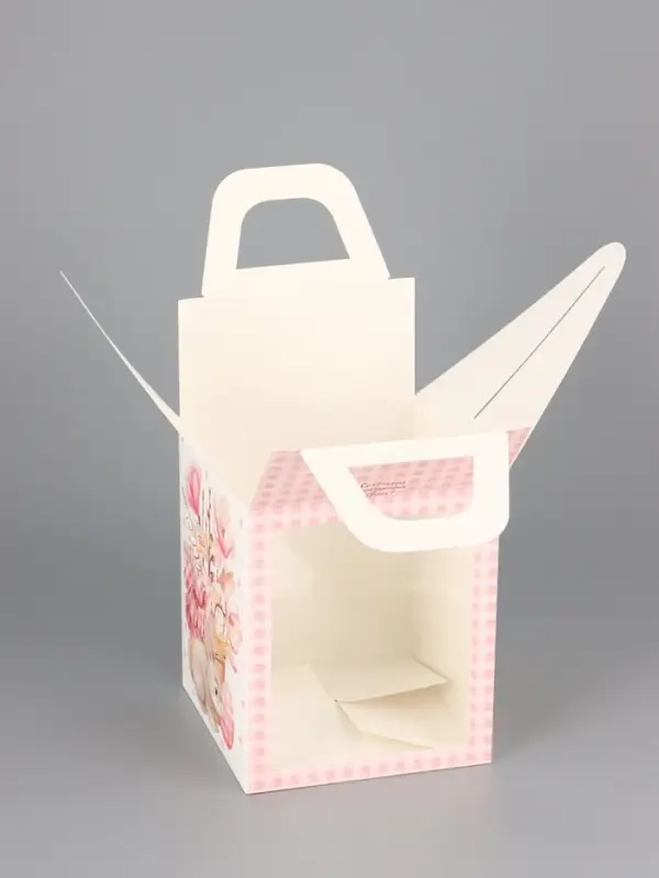 Коробка подарочная пасхальная с окном &laquo;Пасхальный букет&raquo; 15&times;15&times;18 см