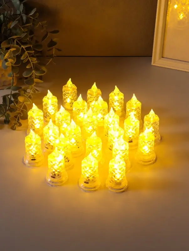 Светодиодная свеча LED "Свеча с подтёками, грани" 3хLR41, прозрачный 3,5х3,5х7 см