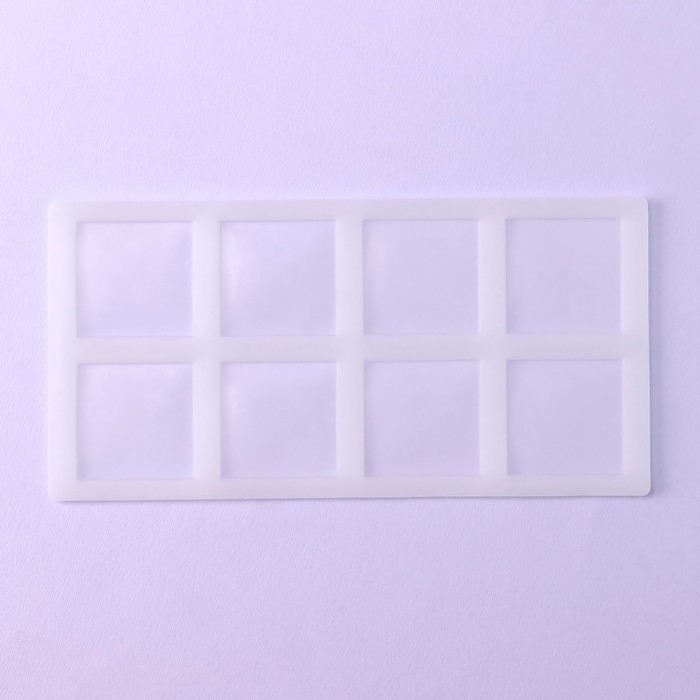 Форма для шоколада &laquo;Квадрат&raquo;, силикон, 8 ячеек, 22,5&times;11&times;0,3 см, цвет прозрачный