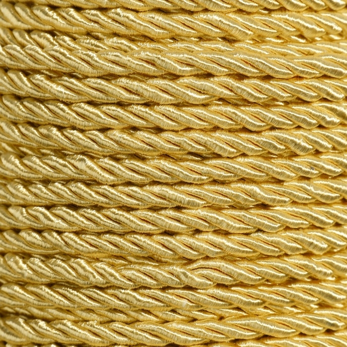 Шнур витой, d = 3 мм, 25 &plusmn; 1 м, цвет золотой