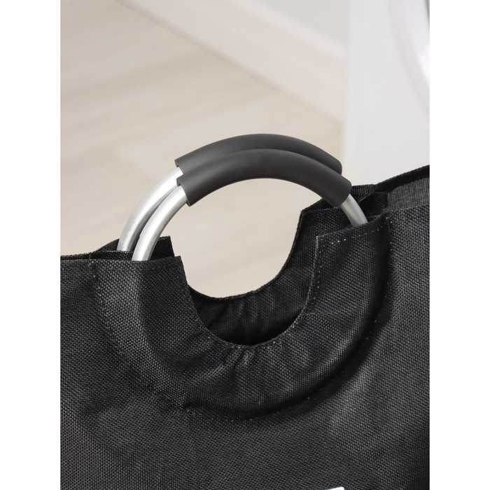 Корзина для белья Доляна &laquo;Модерн&raquo;, с ручками, 30&times;58 см, цвет чёрный