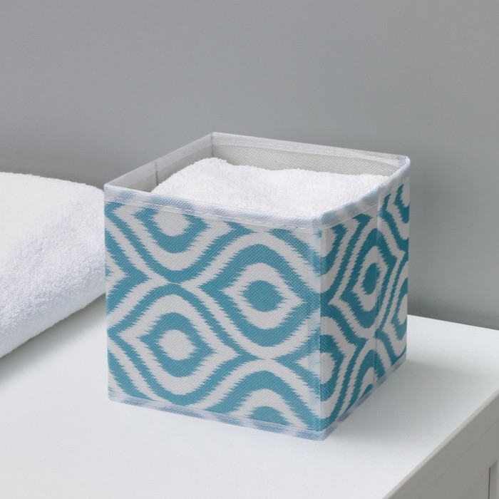 Короб для хранения Доляна &laquo;Лагуна&raquo;, 14&times;14&times;14 см, цвет бирюзовый