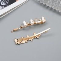 Невидимка для волос "Аннабелль" (набор 2 шт) бабочка белый, 6,5 см