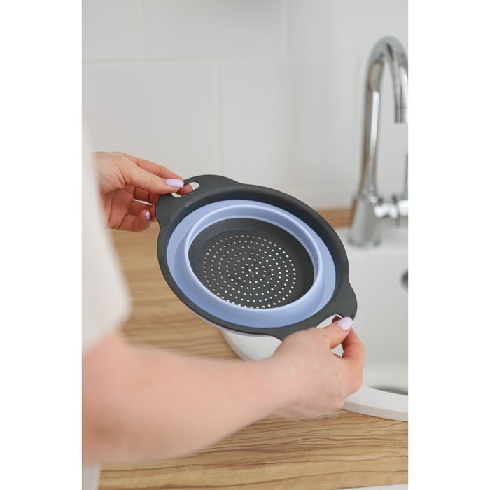 Дуршлаг складной Доляна &laquo;Компакт&raquo;, 24&times;19,5&times;8 см, цвет МИКС