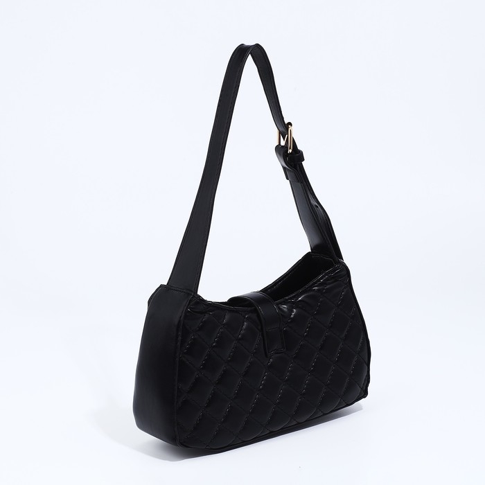 Сумка-багет на молнии, цвет чёрный