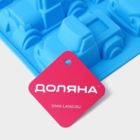 Форма для выпечки Доляна &laquo;Грузовик&raquo;, силикон, 22&times;22 см, 6 ячеек (9,8&times;4,9 см), цвет МИКС