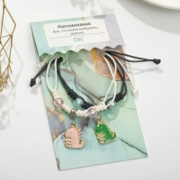 Браслеты &laquo;Неразлучники&raquo; динозаврики, цветные, 7 см