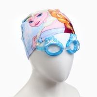 Набор детский &laquo;Холодное Сердце&raquo;, в комплекте шапка, очки для плавания, мешок