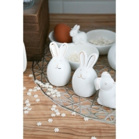 Набор для специй Доляна &laquo;Зайка в золотом&raquo;, 2 предмета: солонка 50 мл, перечница 50 мл, цвет белый