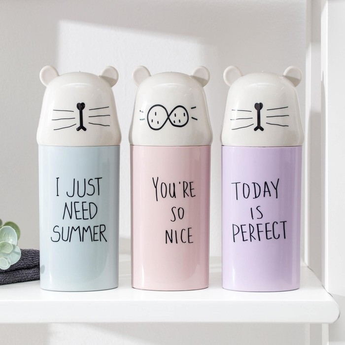 Футляр для зубной щётки и пасты &laquo;Ушастик&raquo;, 7&times;4,5&times;19 см, цвет МИКС