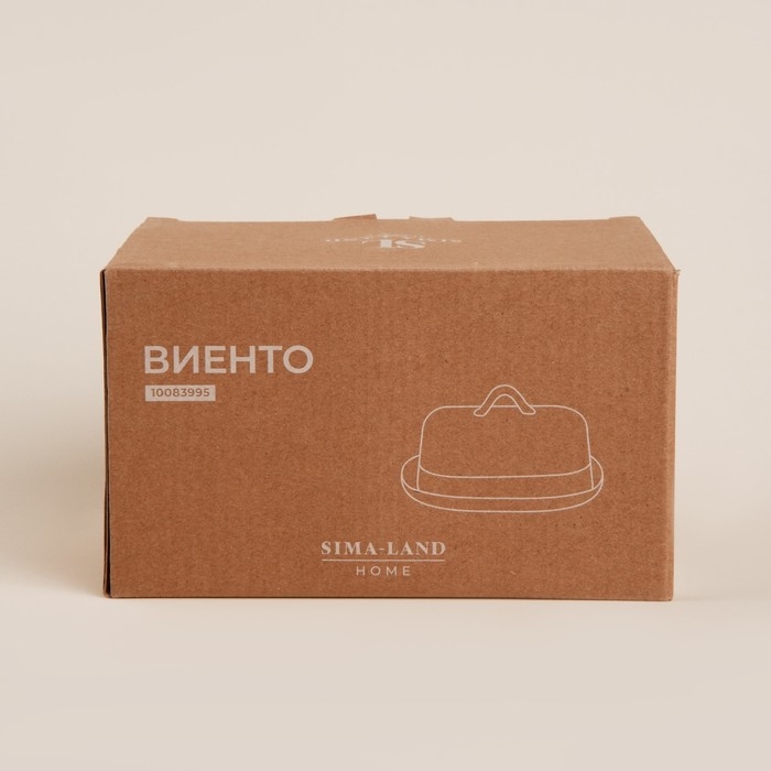 Маслёнка керамическая SL Home &laquo;Виенто&raquo;, 18,5&times;13&times;10,5 см, цвет бежевый