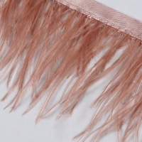 Тесьма с перьями страуса, 8-10 см, 5 &plusmn; 0,5 м, цвет лососёвый