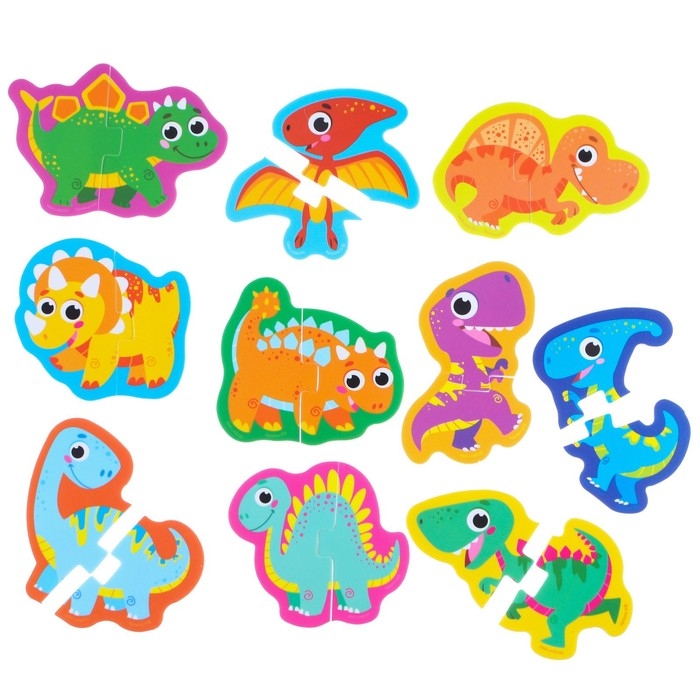 Мягкий пазл для малышей &laquo;Динозаврики&raquo;, 10 пазлов, Крошка Я