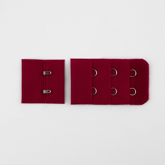 Застёжка для бюстгальтера, 3 ряда 2 крючка, 3 &times; 3 см, 3 &times; 5 см, 10 шт, цвет бордовый