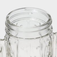 Кружка стеклянная с крышкой и трубочкой Доляна &laquo;Кактус&raquo;, 450 мл, 11&times;7&times;15 см