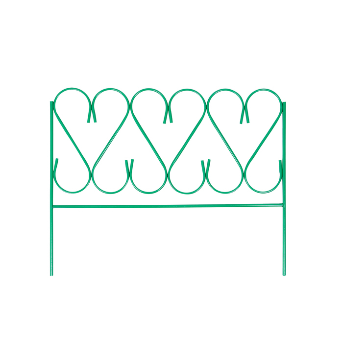 Ограждение декоративное, 54 &times; 340 см, 5 секций, металл, зелёное, &laquo;Изящный&raquo;