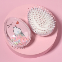 Расчёска - шейкер &laquo;Лапки&raquo;, 5,5 &times; 9 см, цвет нежно - розовый