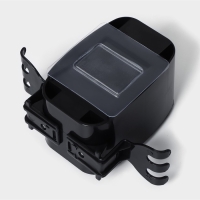 Держатель для зубных щёток с выдавливателем для зубной пасты, стакан 2 шт, 20&times;10,2&times;6,2 см, цвет чёрный